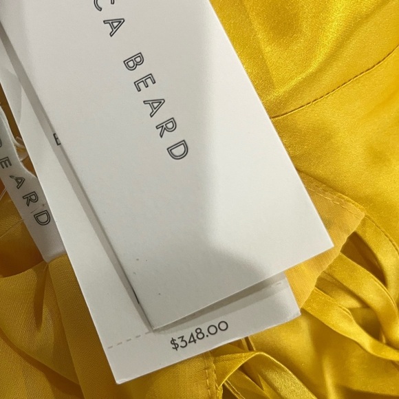 ⭐️ Veronica Beard Stewart Sleeveless Silk Halter top Bright Sunset yellow size 8 - Picture 5 of 7